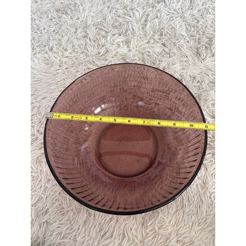 Pyrex Vintage Amethyst Glass Mixing Bowl Ribbed Exterior - Picture 5 of 5